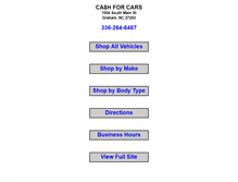 Tablet Screenshot of cashforcarsnc.com